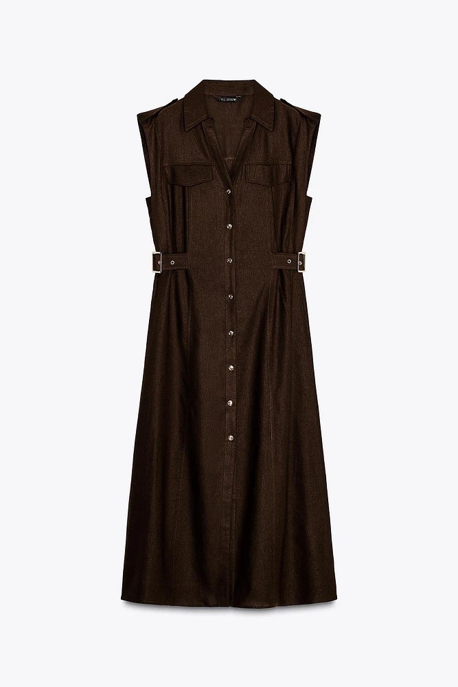 LINEN MIDI DRESS