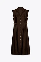 LINEN MIDI DRESS