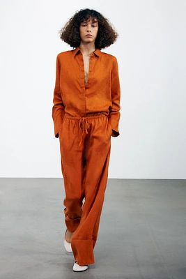 PANTALON LARGE 100 % LIN COLLECTION ZW