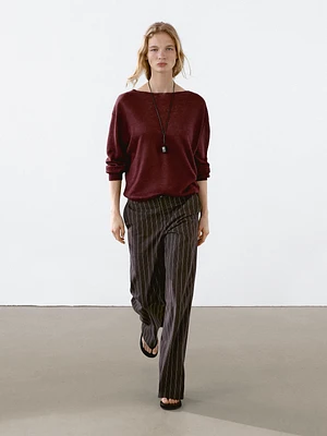 Pull col bateau 100 % lin