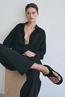 SUEDE FLAT SANDALS