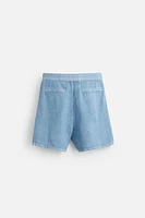 100% LINEN WASHED BERMUDA SHORTS