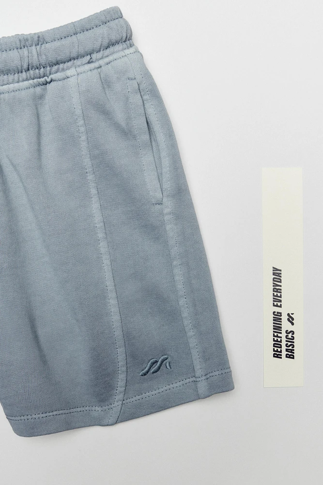 GARMENT DYE EMBROIDERED LOGO BERMUDA SHORTS
