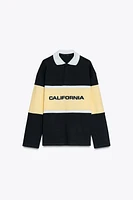 OVERSIZED TEXT POLO SHIRT