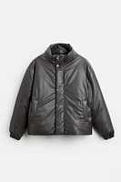 FAUX LEATHER PADDED JACKET