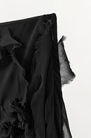 JUPE MIDI FLEURS RELIEF
