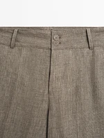 100% linen flare fit trousers