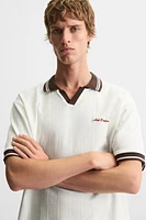 POLO JACQUARD INSCRIPTION BRODÉE