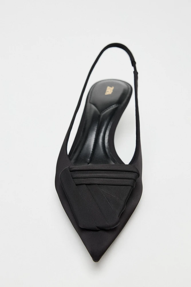 APPLIQUÉ FABRIC SLINGBACK PUMPS
