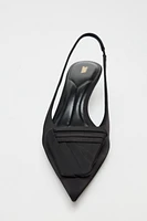 APPLIQUÉ FABRIC SLINGBACK PUMPS