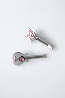 PACK OF TWO POP STAR GUITAR HAIR CLIPS