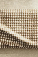 CHECK BLANKET WITH FRINGING
