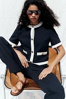 SHORT SLEEVE BLAZER WITH CONTRAST WELT