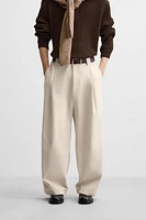 HERRINGBONE WIDE FIT PANTS