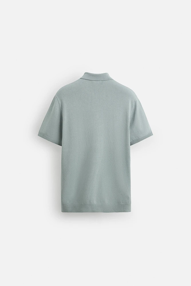 VISCOSE BLEND KNIT POLO SHIRT
