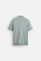 VISCOSE BLEND KNIT POLO SHIRT