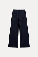 ZW COLLECTION HIGH WAIST WIDE LEG POCKET JEANS