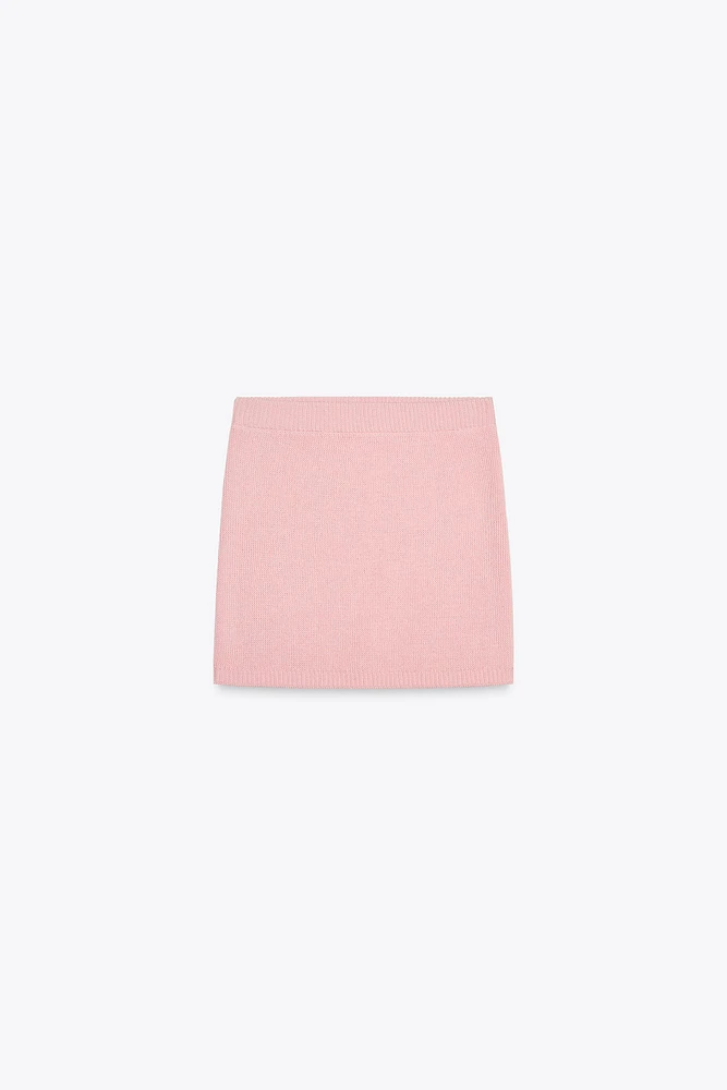 PLAIN KNIT MINI SKIRT