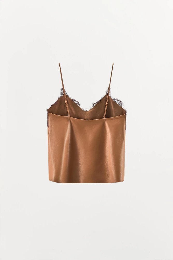 TOP EN CUIR ET DENTELLE ÉDITION LIMITÉE