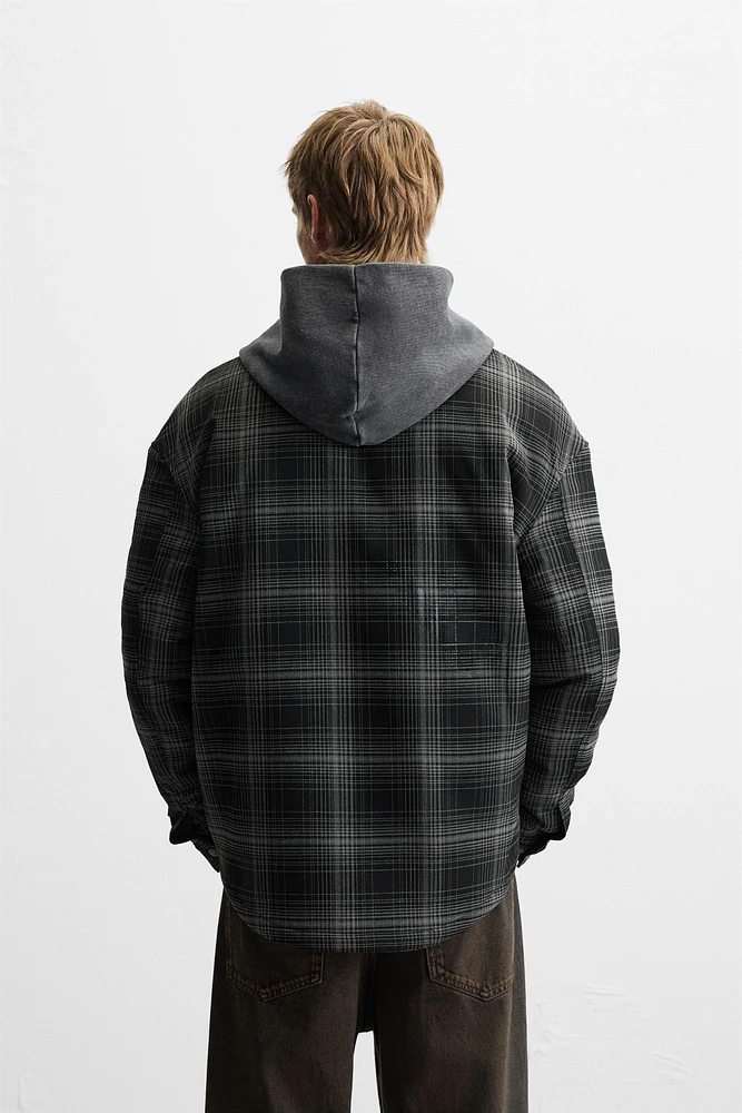 PLAID PADDED OVERSHIRT