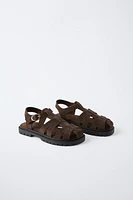 SUEDE FISHERMAN SANDALS