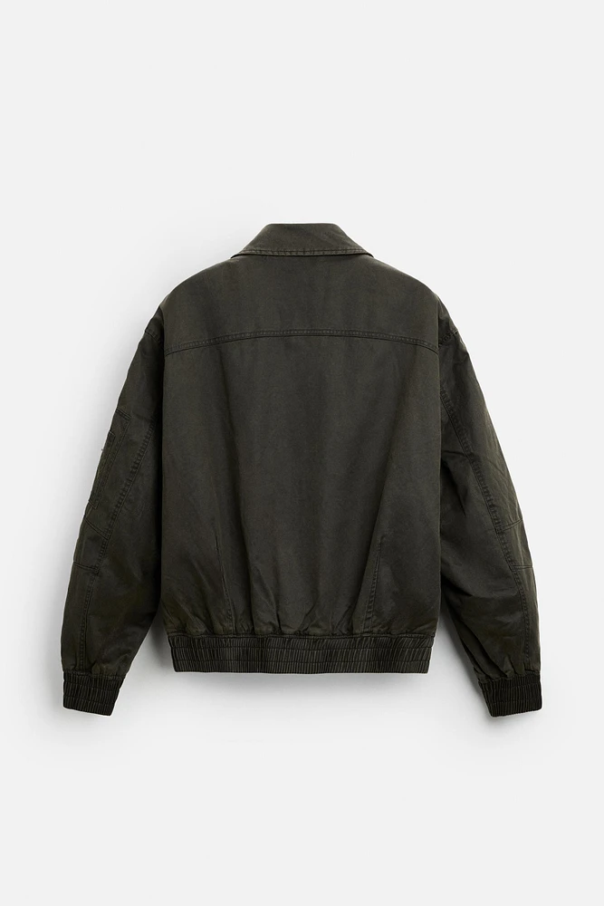 WAXED EFFECT WASHED JACKET