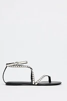 STUDDED FLAT SANDALS