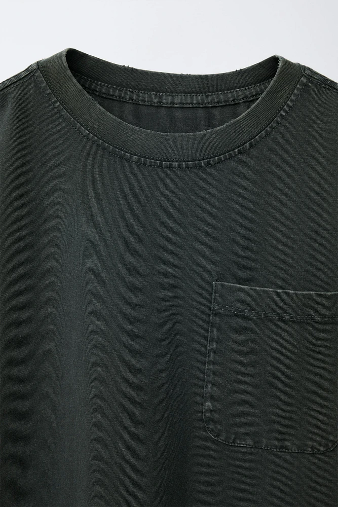 WASHED EFFECT POCKET T-SHIRT