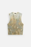 ABSTRACT PRINT KNIT TANK TOP