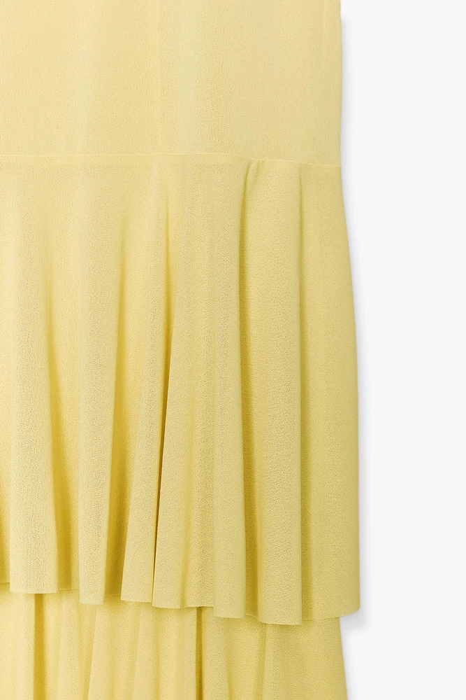 ROBE MIDI À VOLANTS