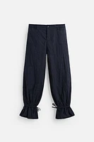 PANTALON EN COTON À EFFET PLISSÉ