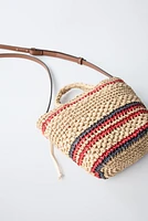 RAFFIA CROSSBODY BAG WITH CRAB CHARM