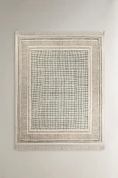 RECTANGULAR COTTON AREA RUG WITH FRINGING