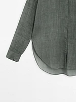 Flowing maltinto ramie blend shirt