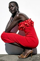 ROBE MIDI FLEURS EN MAILLE