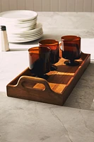 WOODEN TRAY WITH HANDLES