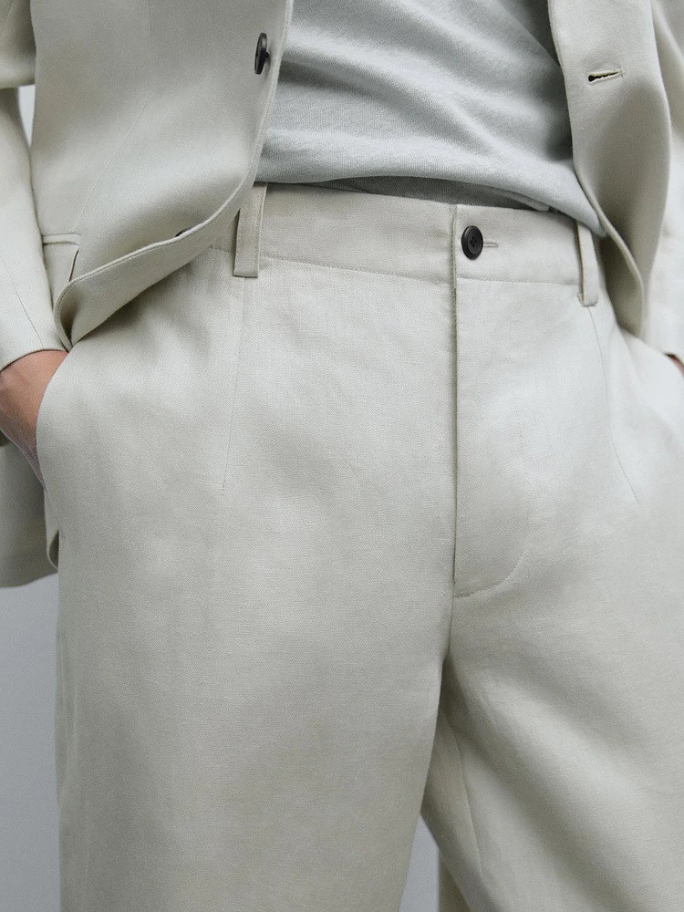 Pantalon de tailleur 100 % lin
