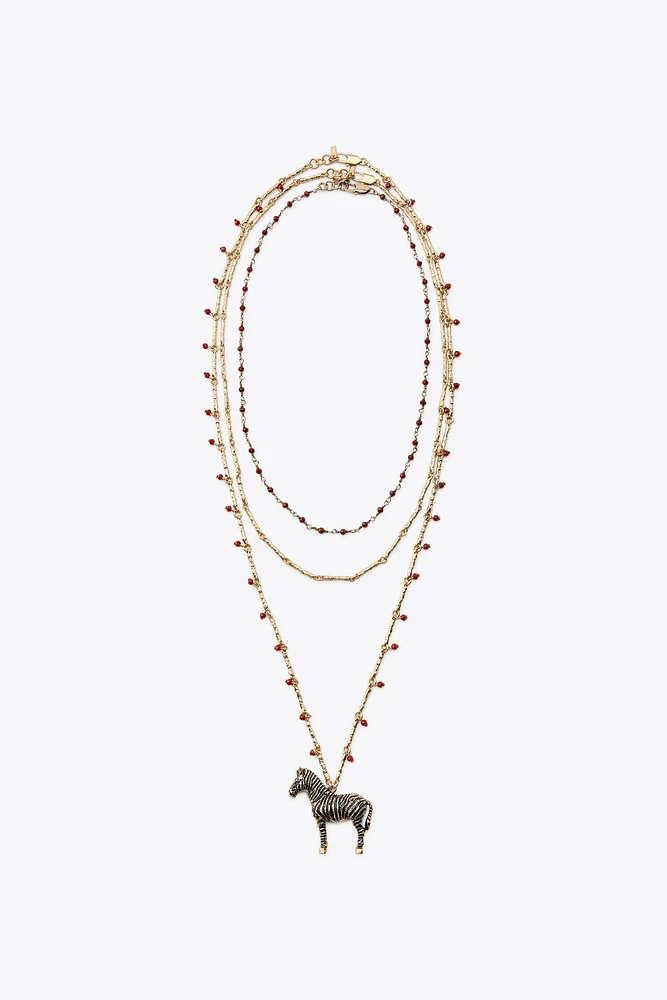 3-PACK OF ZEBRA BEAD NECKLACES