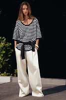 OVERSIZED KNIT SHORT SLEEVE TOP