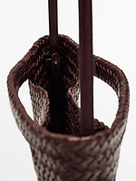 Mini-sac en cuir nappa tressé