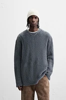 TEXTURED RIBBED SWEATER