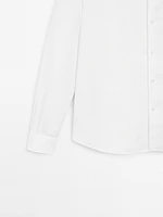 Chemise slim en lin mélangé