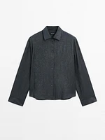 Satin shirt with textured detail