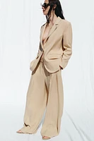 WIDE LEG LINEN PANTS WITH DARTS
