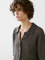 Cardigan ajouré à manches courtes