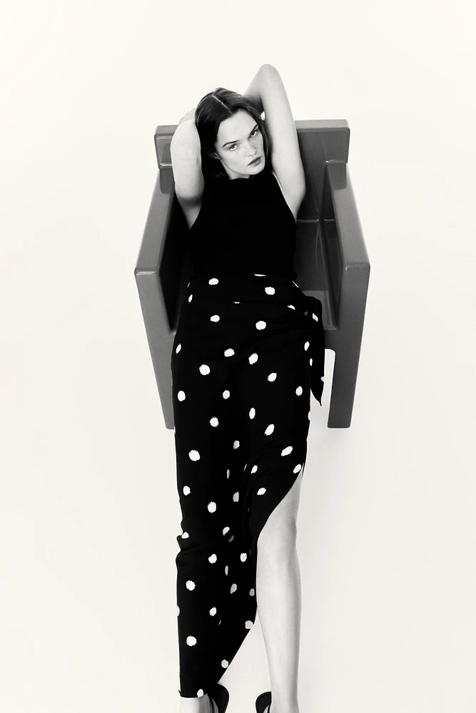ZW COLLECTION POLKA DOT MIDI SKIRT