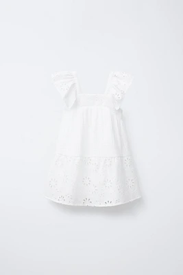 ROBE À TEXTURE FLEURS BRODÉES