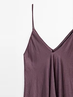 Flowing satin midi dress
