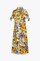 PRINTED POPLIN MIDI DRESS