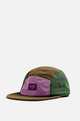 COLOR BLOCK FLAT-BRIM CAP